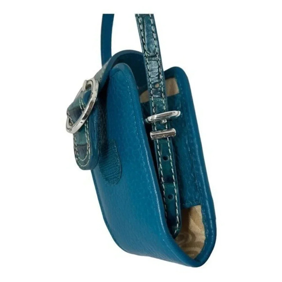 Brighton Cell Phone Holder Blue Croc Pebble Leather with 2 straps​​‎ - Picture 8 of 8